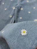 Jeansy spodnie damskie szerokie wide leg stokrotki haft jeans Marivy M 38