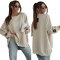 Luźna bluza oversize bawełniana beżowa beż MUCHA Me Gusta
