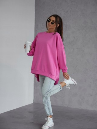 Luźna bluza oversize bawełniana różowa róż MUCHA Me Gusta