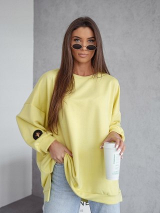 Luźna bluza oversize bawełniana żółta bananowa MUCHA Me Gusta
