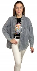 Luźna oversize kurtka katana koszula jeansowa dżinsowa niebieska Laulia L