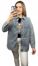 Luźna oversize kurtka katana koszula jeansowa dżinsowa niebieska Laulia XS