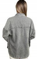 Luźna oversize kurtka katana koszula jeansowa dżinsowa szara Laulia L